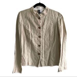 SAKS FIFTH AVENUE Linen Blazer Jacket Tan 6